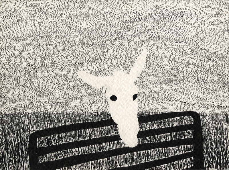 Illustration #1 from the original poem by Ishion Hutchinson -- 9in x 12in, ink on watercolor paper