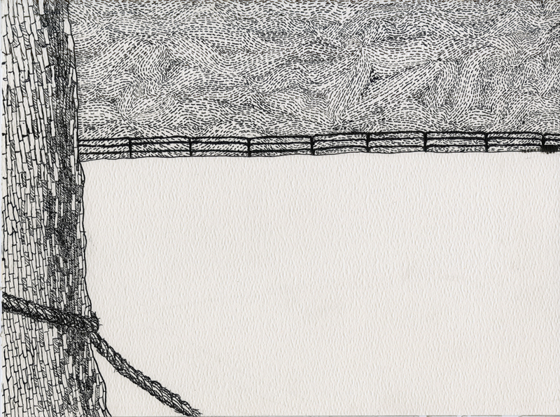 Illustration #4 from the original poem by Ishion Hutchinson -- 9in x 12in, ink on watercolor paper