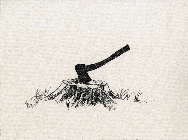 Illustration #7 from the original poem by Ishion Hutchinson -- 9in x 12in, ink on watercolor paper