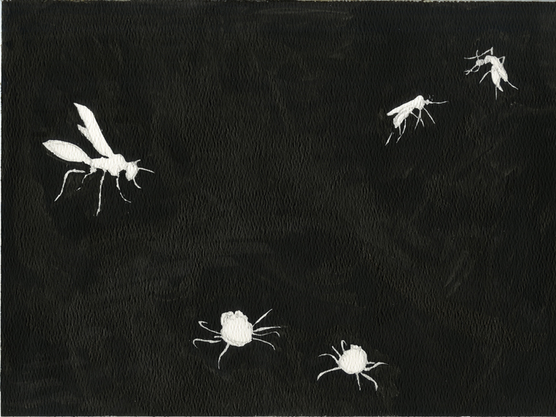 Illustration #9 from the original poem by Ishion Hutchinson -- 9in x 12in, ink on watercolor paper