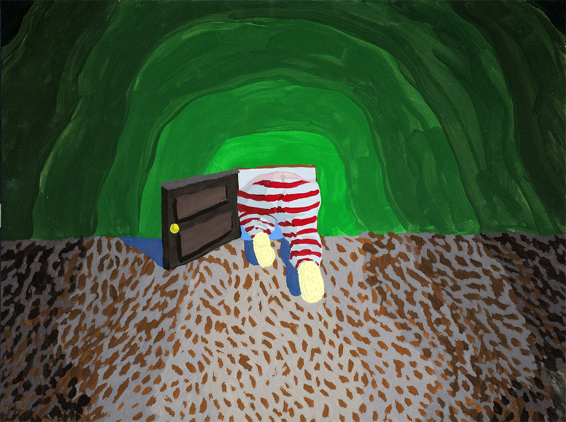 Illustration #7 from the original story by Joel Golombeck's -- 18in x 24in, tempera on watercolor paper